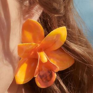 Floral Orange Earrings A1198